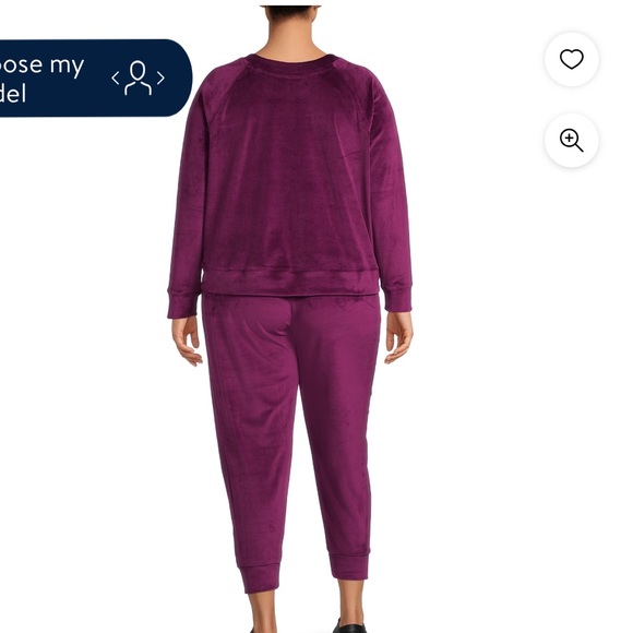 Terra and sky velour two piece set - Picture 3 of 5